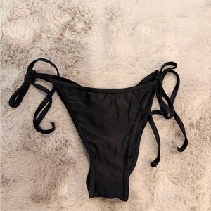 Black Tie-Side Cheeky Bikini Bottom